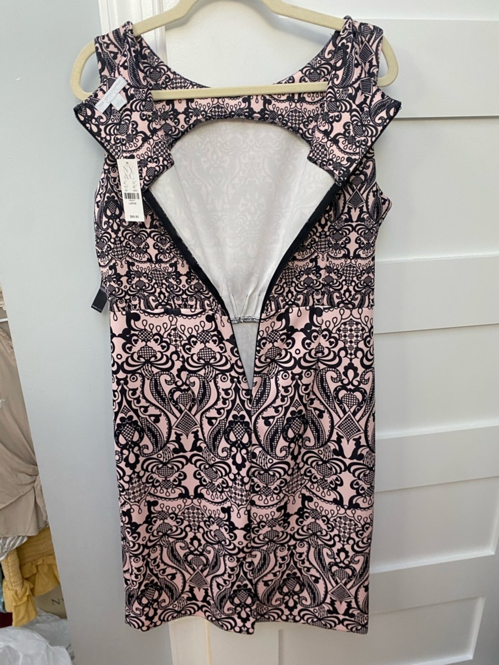 New York and Company Pink and black sheath dress - Picture 8 of 8